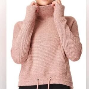 Sweaty Betty Pink Cowl Turtleneck Rose Pink Casaul Sweater Size S